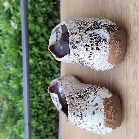 GEOX Respira Snakeskin Italian leather Mules Loafers Driving Shoes Size EU 39 - Picture 4 of 10